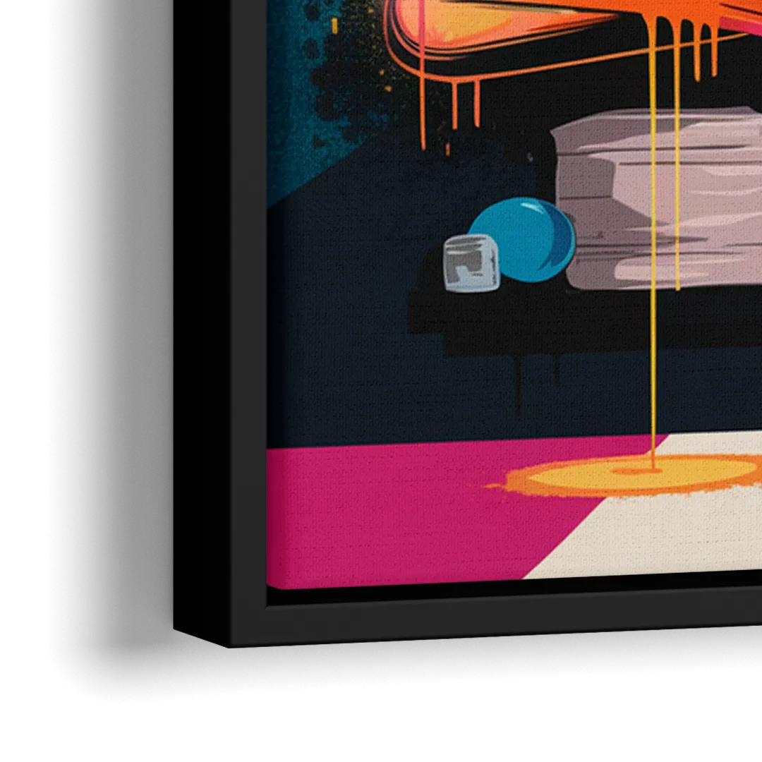 Austin Artistic Graffiti - Close-Up Black Frame Canvas