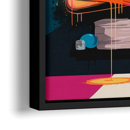 Austin Artistic Graffiti - Close-Up Black Frame Canvas