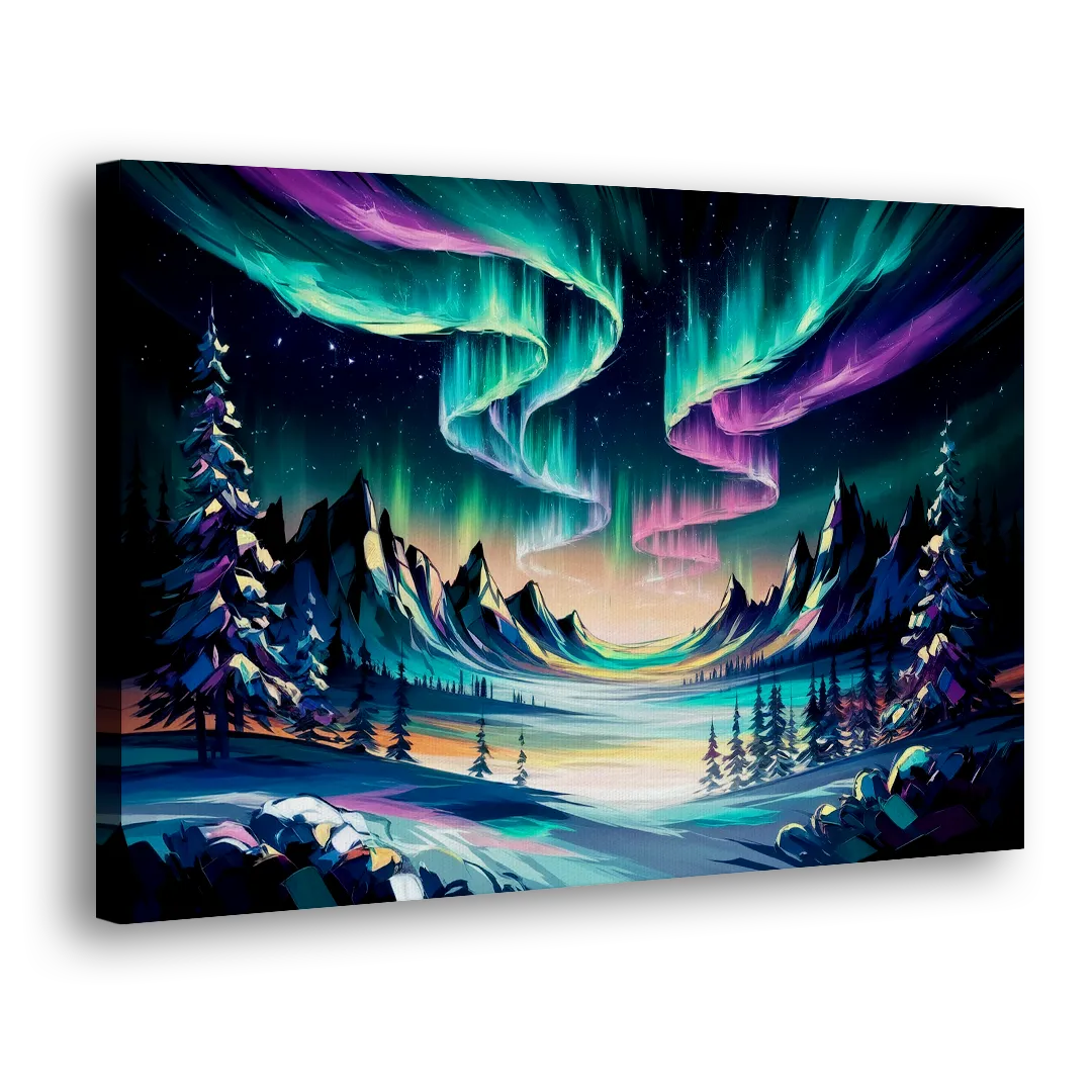 Aurora Vibrant Skies - Canvas Print Art Sides