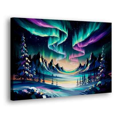 Aurora Vibrant Skies - Canvas Print Art Sides