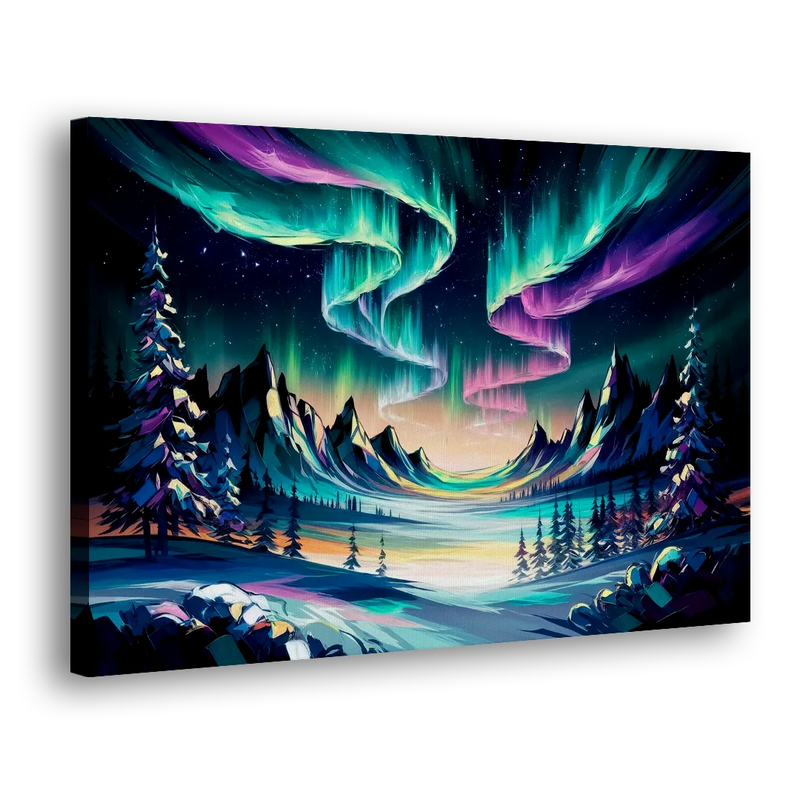 Aurora Vibrant Skies - Canvas Print Art Sides