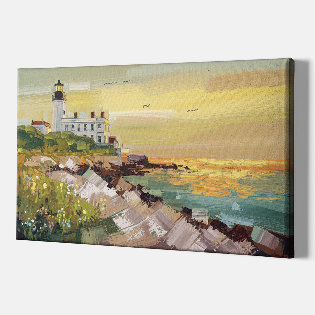 Galveston Lighthouse View - Canvas Wall Art Indoor