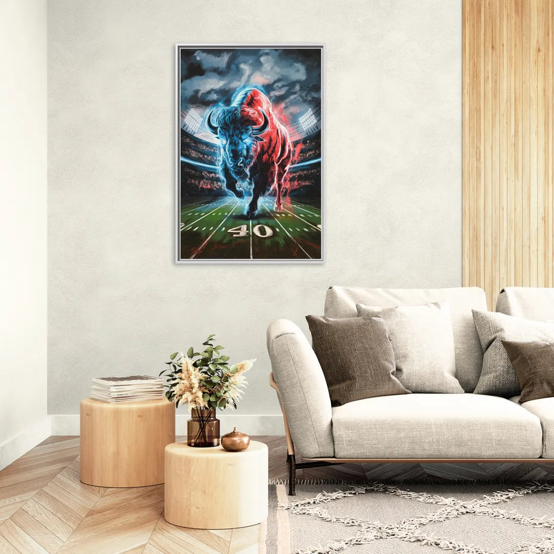 Buffalo Bills Football Pride - Living Room White Frame Canvas