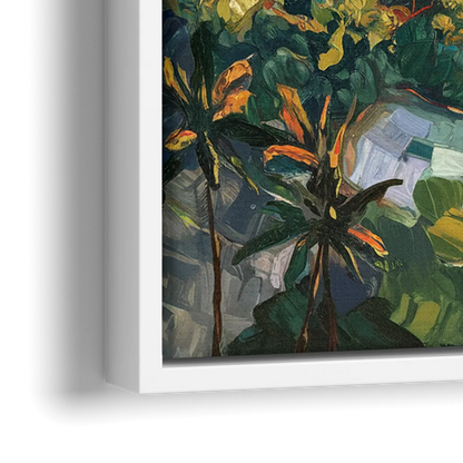Honolulu Vibrant Cityscape - Close-Up White Frame Canvas