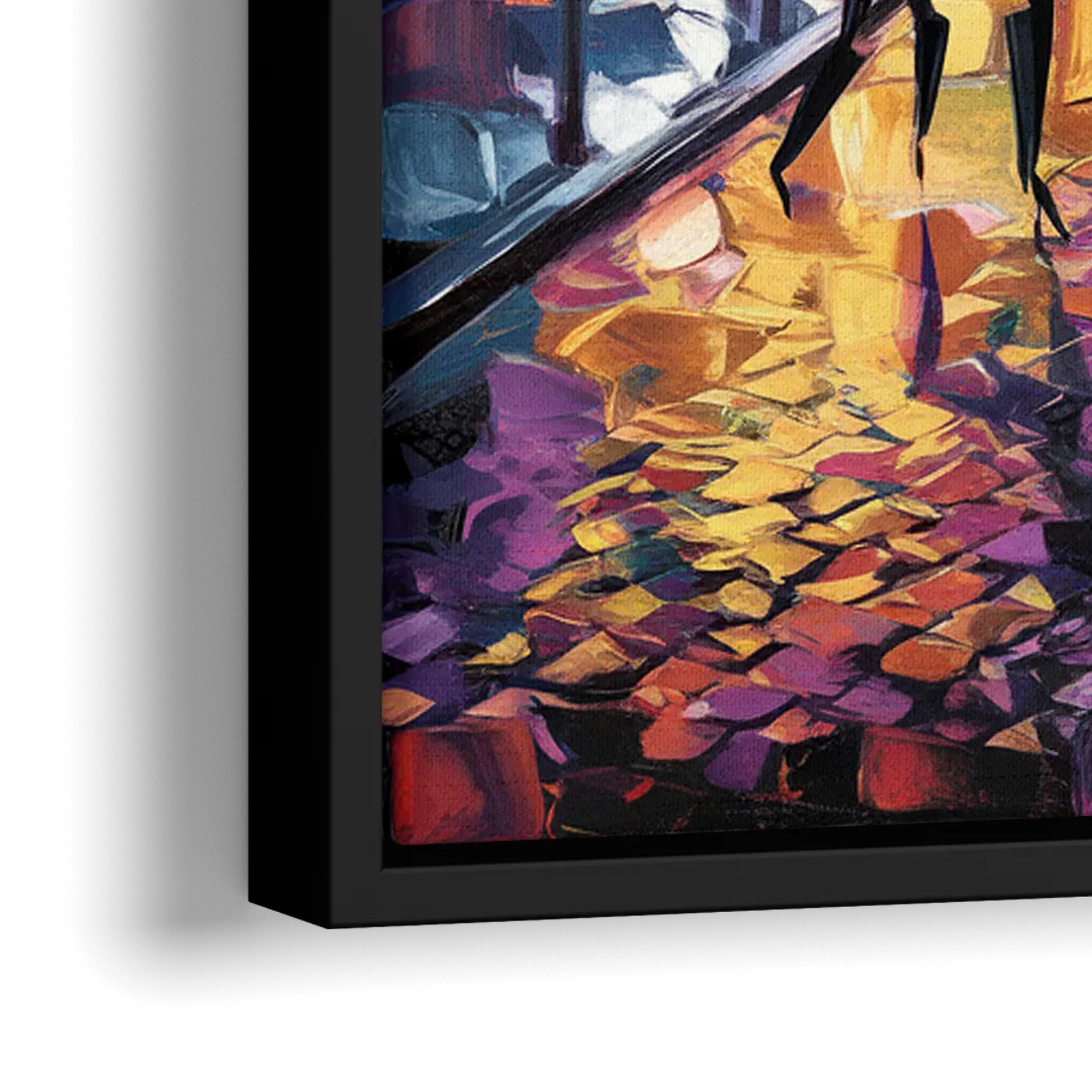 New Orleans Bourbon Street Vibes - Close-Up Black Frame Canvas