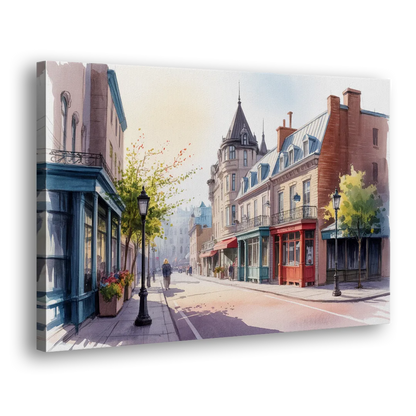 Quebec City Old Streets - Canvas Print Art Sides