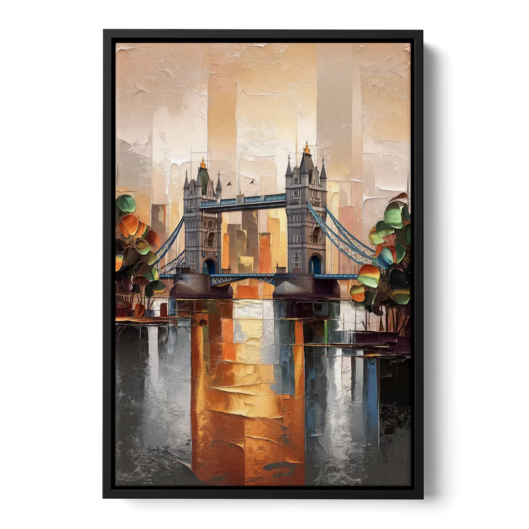 Sacramento Riverfront View - Black Frame Canvas