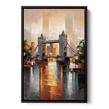 Sacramento Riverfront View - Black Frame Canvas