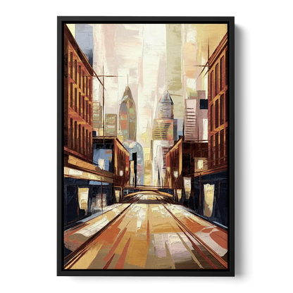 Philadelphia Market Street - Black Frame Canvas