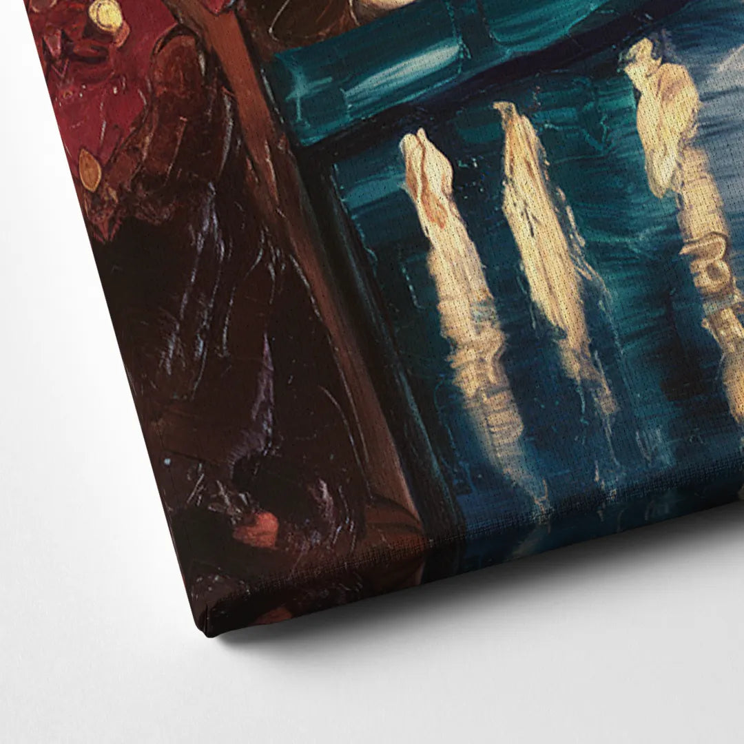 Columbus Nighttime Skyline Canvas Close Up