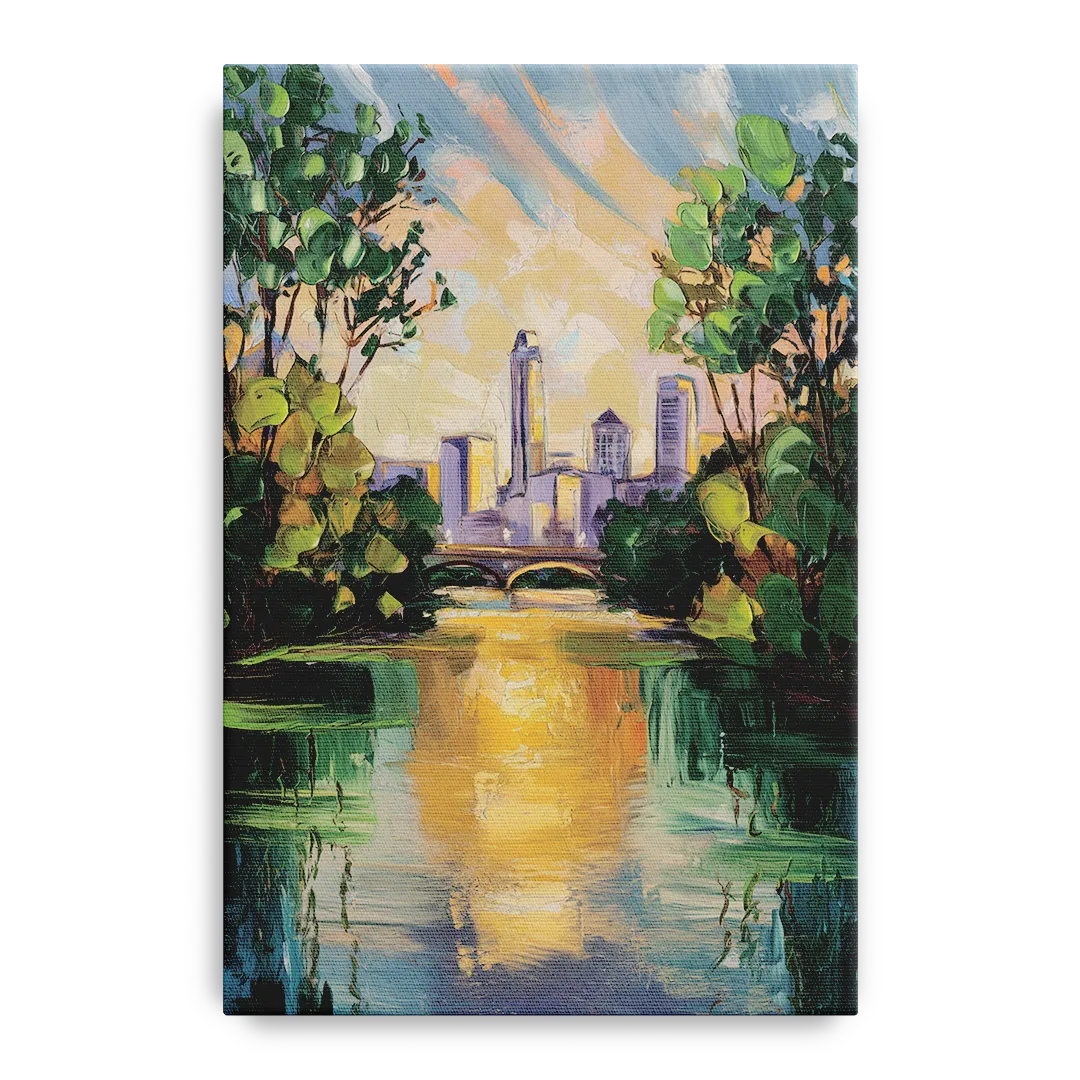 Austin Lady Bird Lake Scene - Canvas Wall Art