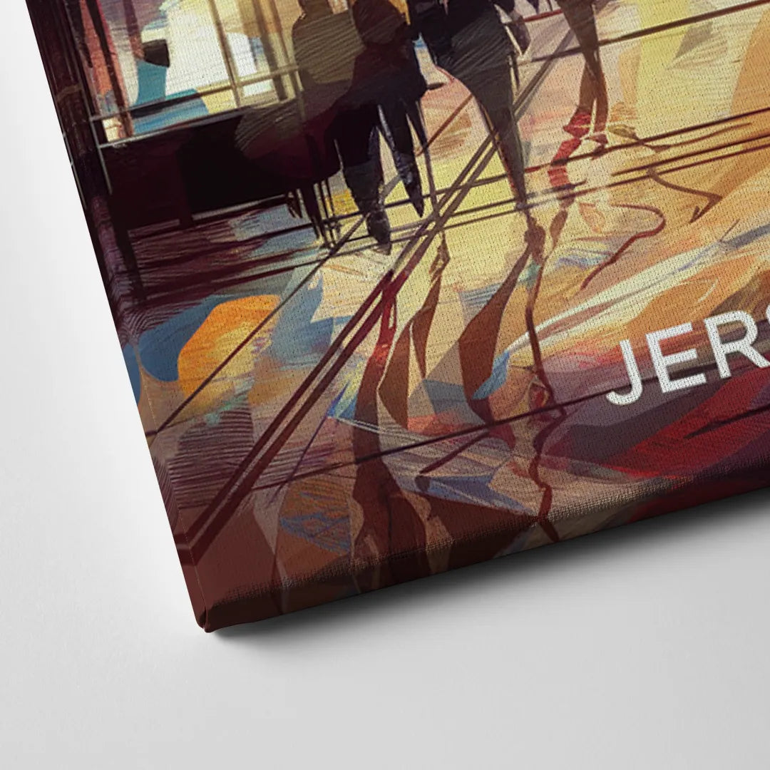 Jersey City Downtown Streetscape Canvas Close Up