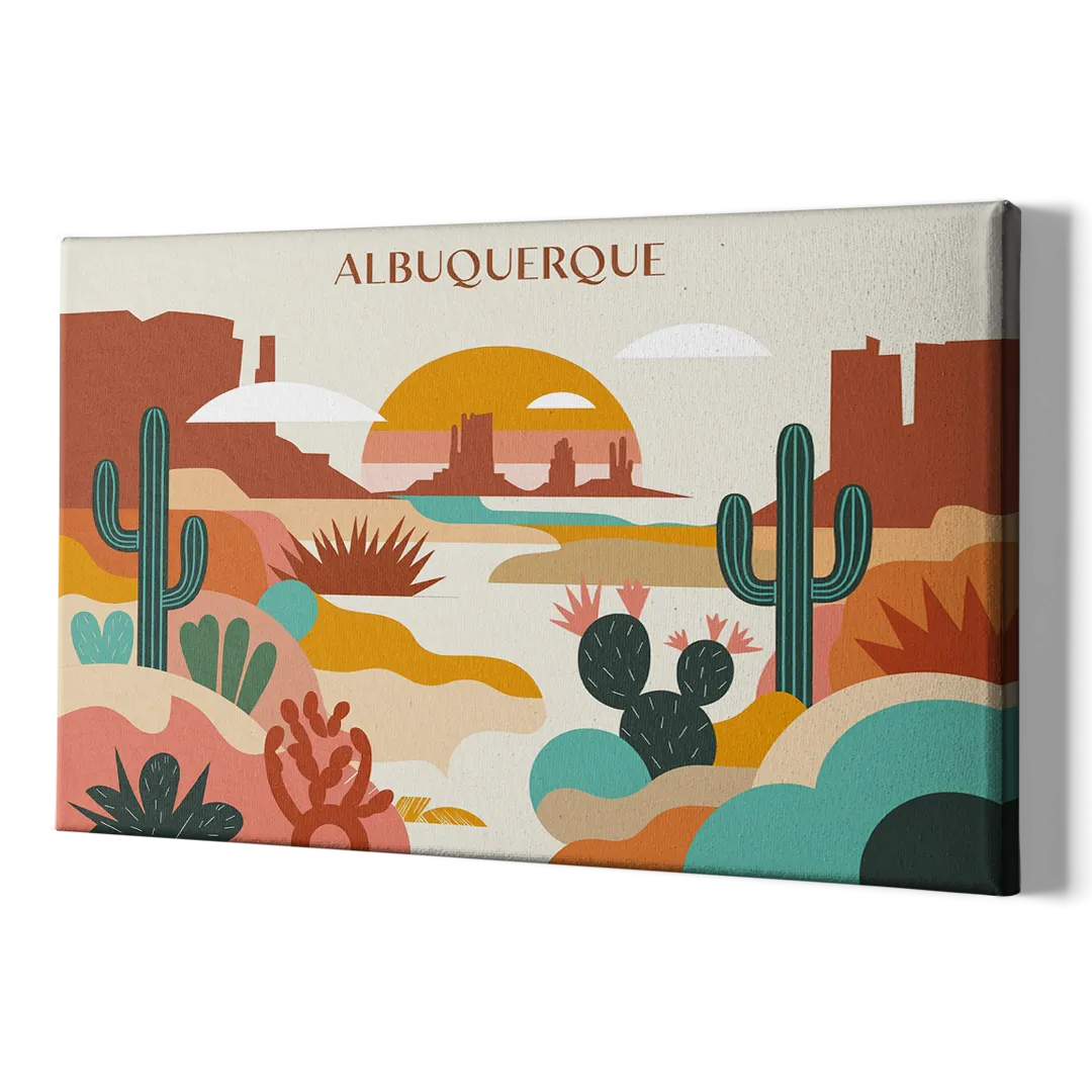 Albuquerque Southwest Colors - Canvas Print Art Sides