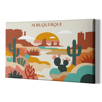 Albuquerque Southwest Colors - Canvas Print Art Sides