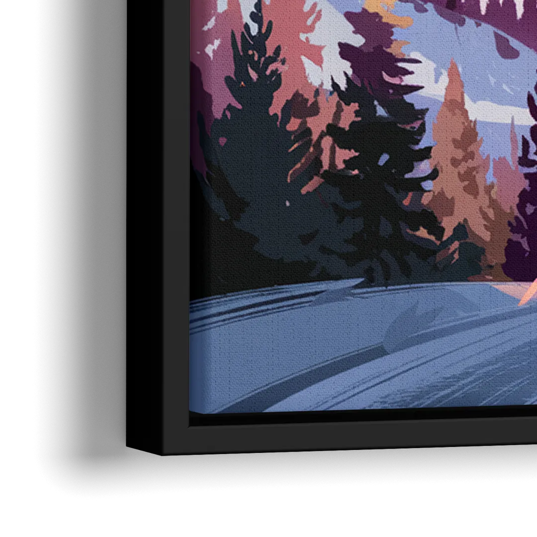 Breckenridge Snowy Peaks - Close-Up Black Frame Canvas
