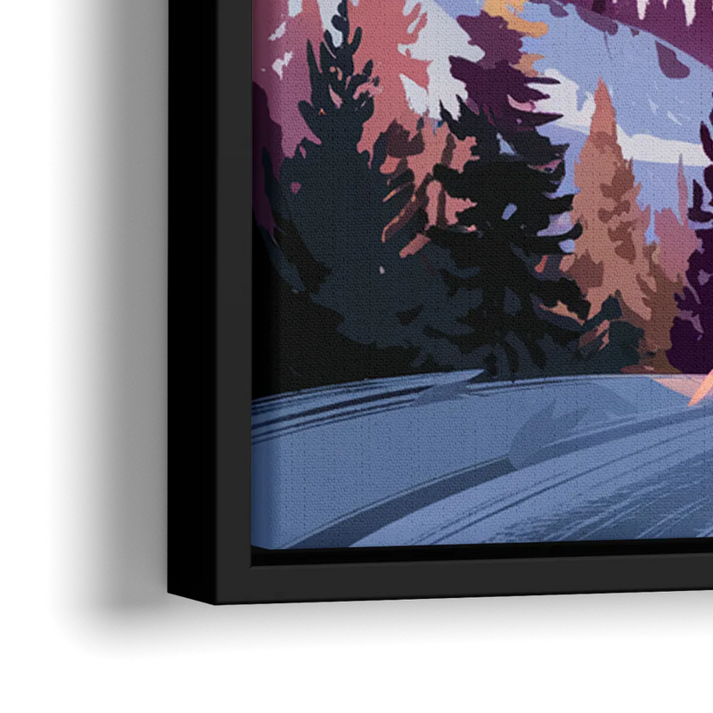 Breckenridge Snowy Peaks - Close-Up Black Frame Canvas