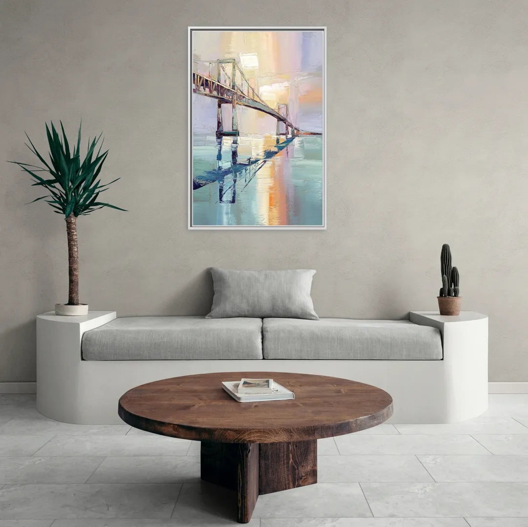 Corpus Christi Harbor Bridge - Living Room White Frame Canvas
