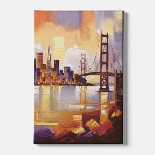 San Francisco Golden Hour Skyline - Canvas Wall Art