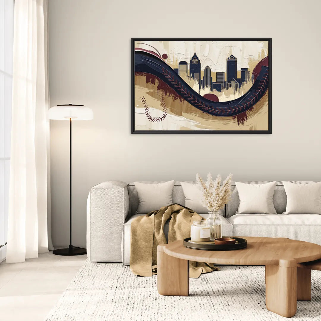 Toledo Mud Hens Baseball - Living Room Black Frame Canvas