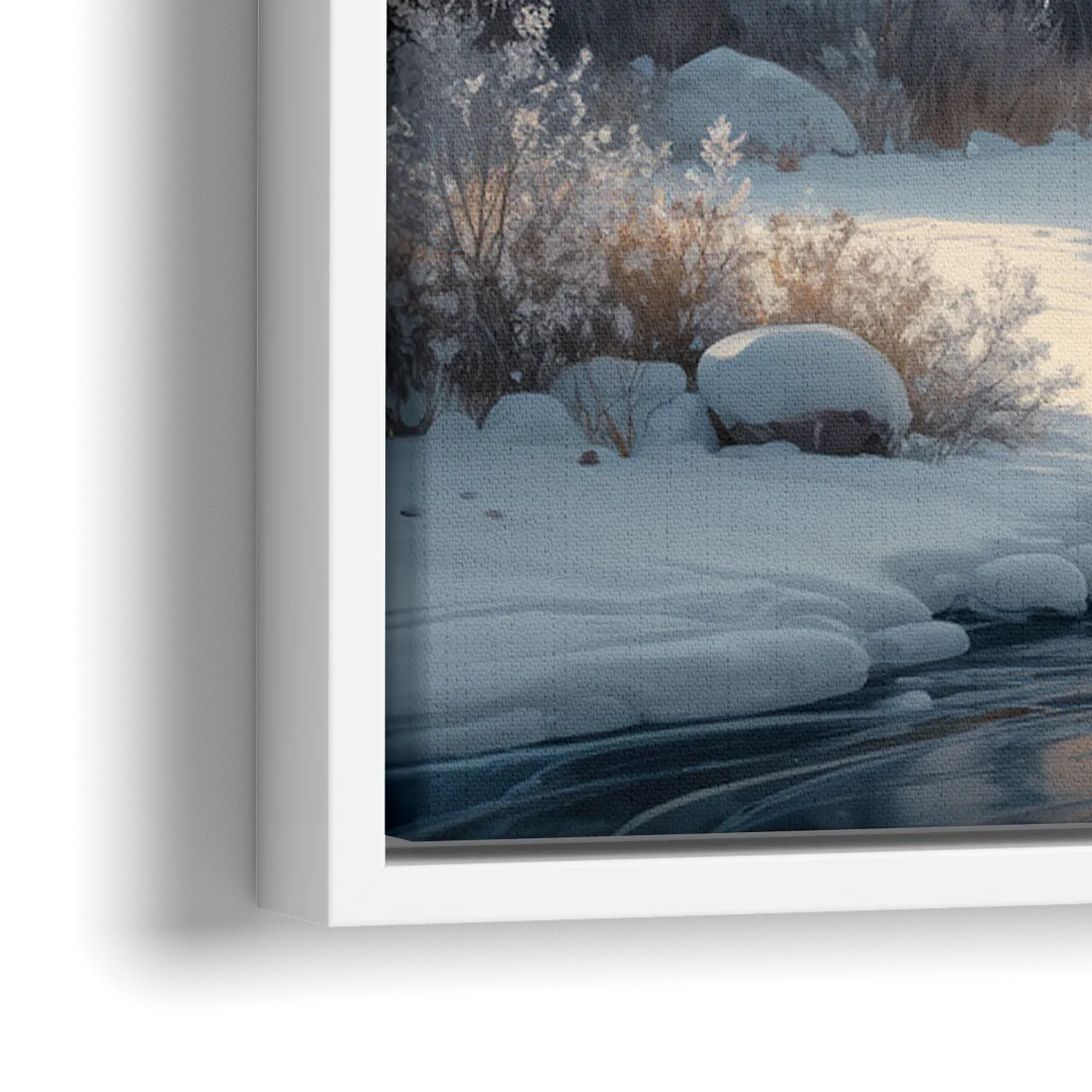 Colorado Springs Winter Wonderland - Close-Up White Frame Canvas