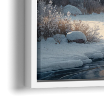 Colorado Springs Winter Wonderland - Close-Up White Frame Canvas