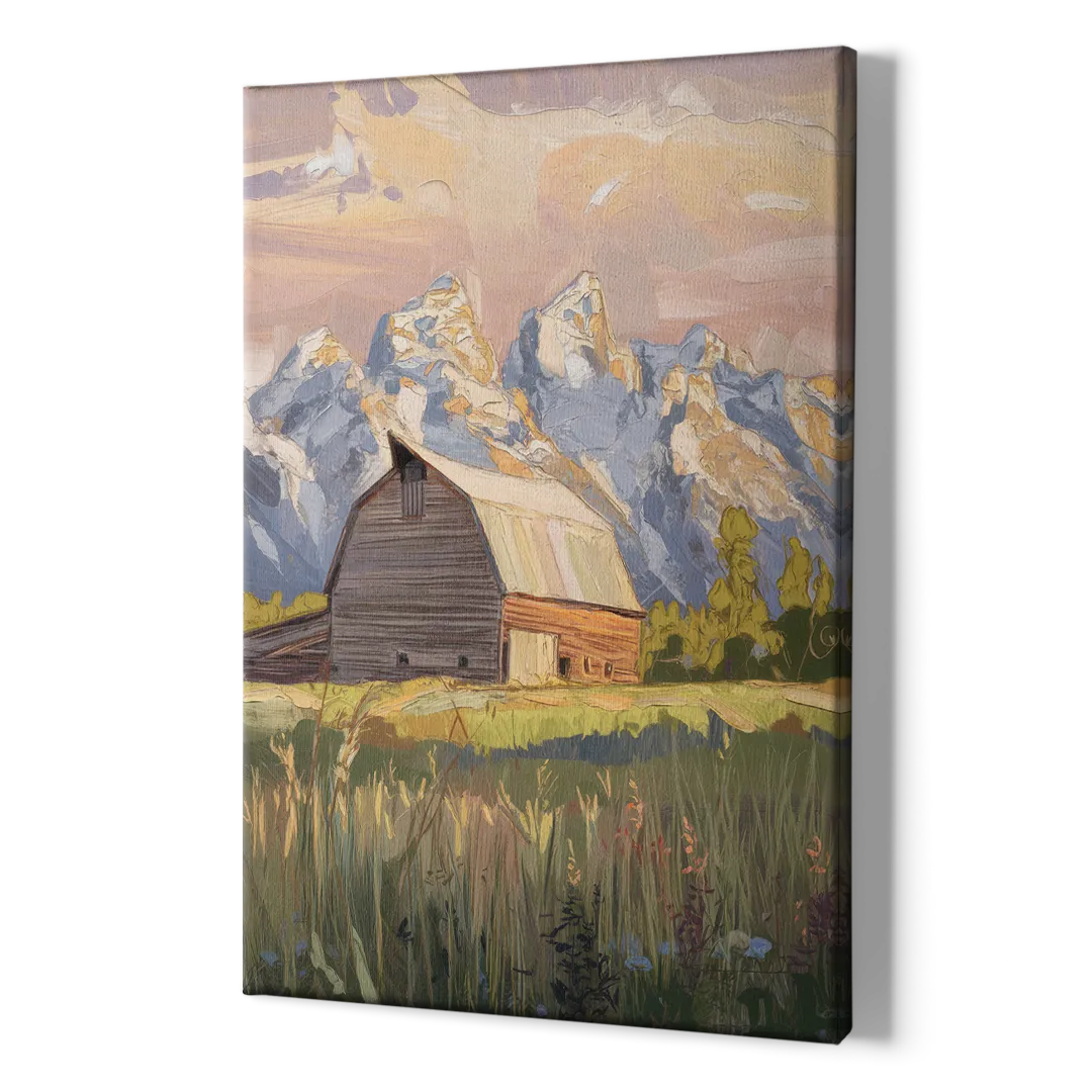 Jackson Hole Grand Teton Backdrop - Canvas Print Art Sides