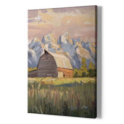Jackson Hole Grand Teton Backdrop - Canvas Print Art Sides