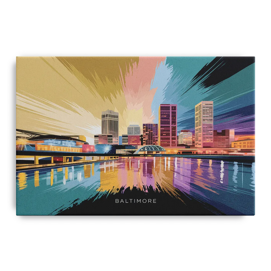 Baltimore Iconic Skyline - Canvas Wall Art