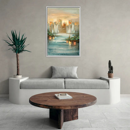 Buffalo Waterfront Tranquility - Living Room White Frame Canvas