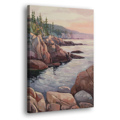 Bar Harbor Rocky Shoreline - Canvas Print Art Sides