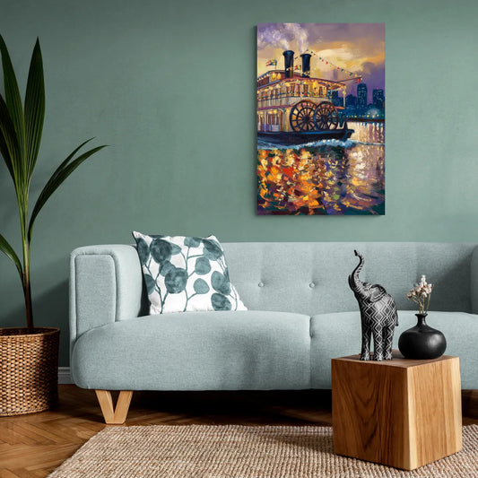 New Orleans Riverboat Adventure - Canvas Wall Art Living Room