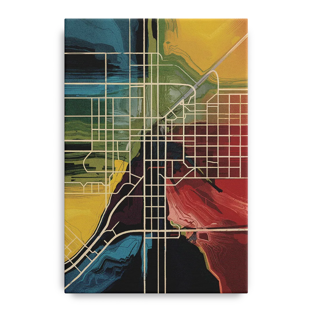 Las Vegas Map Design - Canvas Wall Art