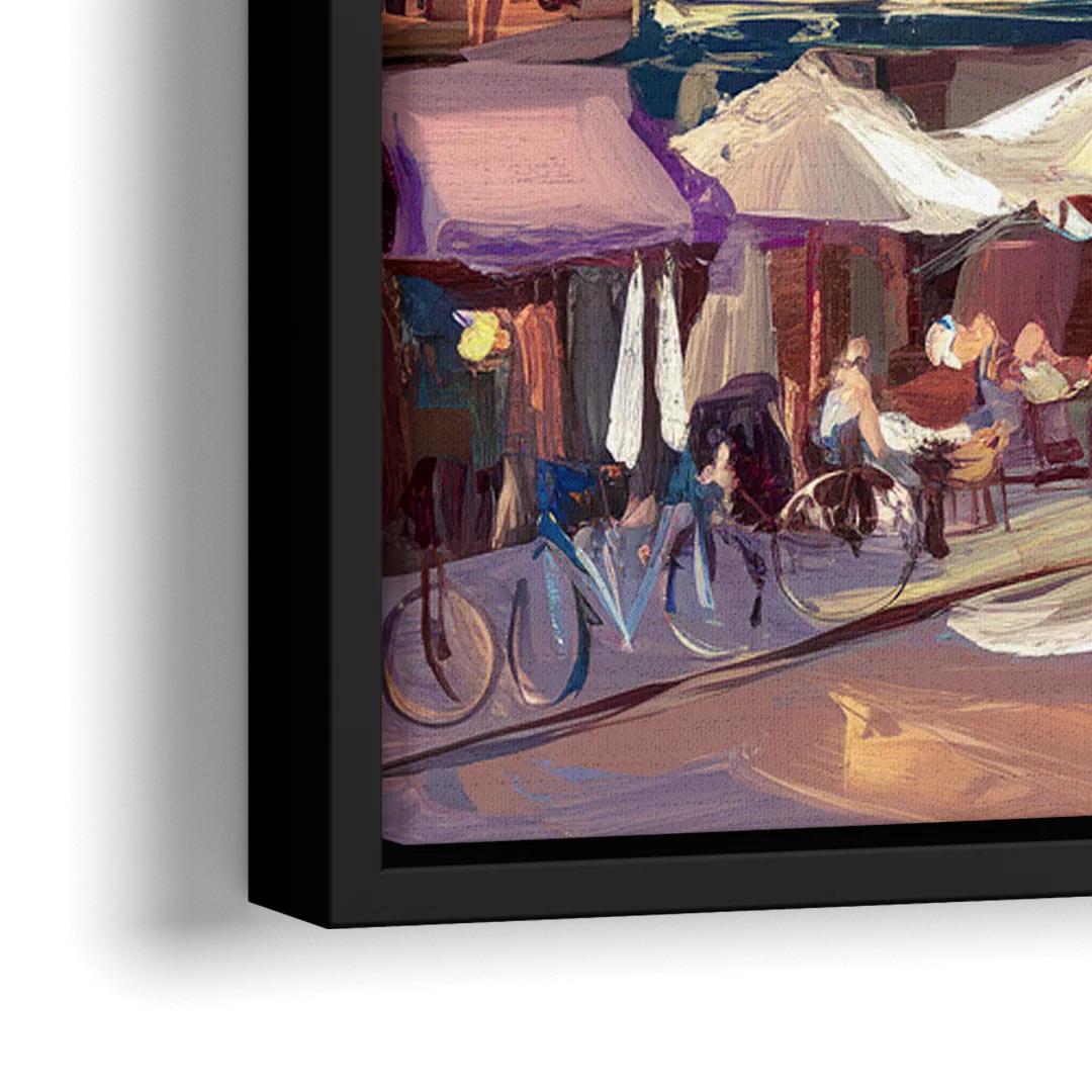 Asheville Downtown Landmarks - Close-Up Black Frame Canvas