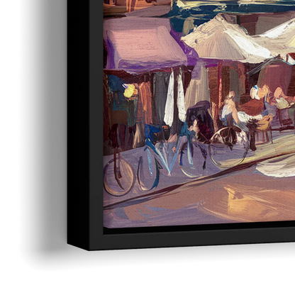 Asheville Downtown Landmarks - Close-Up Black Frame Canvas