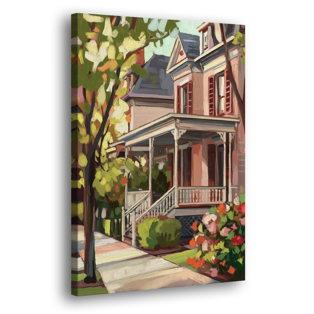 Baton Rouge Garden District Charm - Canvas Print Art Sides