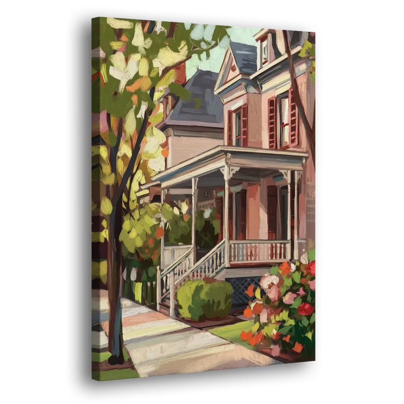 Baton Rouge Garden District Charm - Canvas Print Art Sides