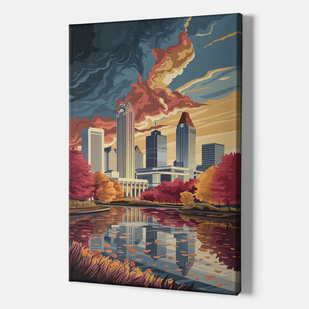 Atlanta Skyline in Autumn - Canvas Wall Art Indoor