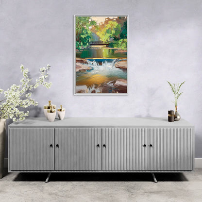 Greenville Reedy River Views - Living Room White Frame Canvas