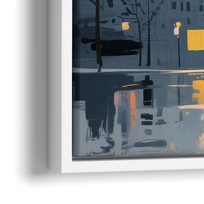 Quebec City Street Lamps - Close-Up White Frame Canvas