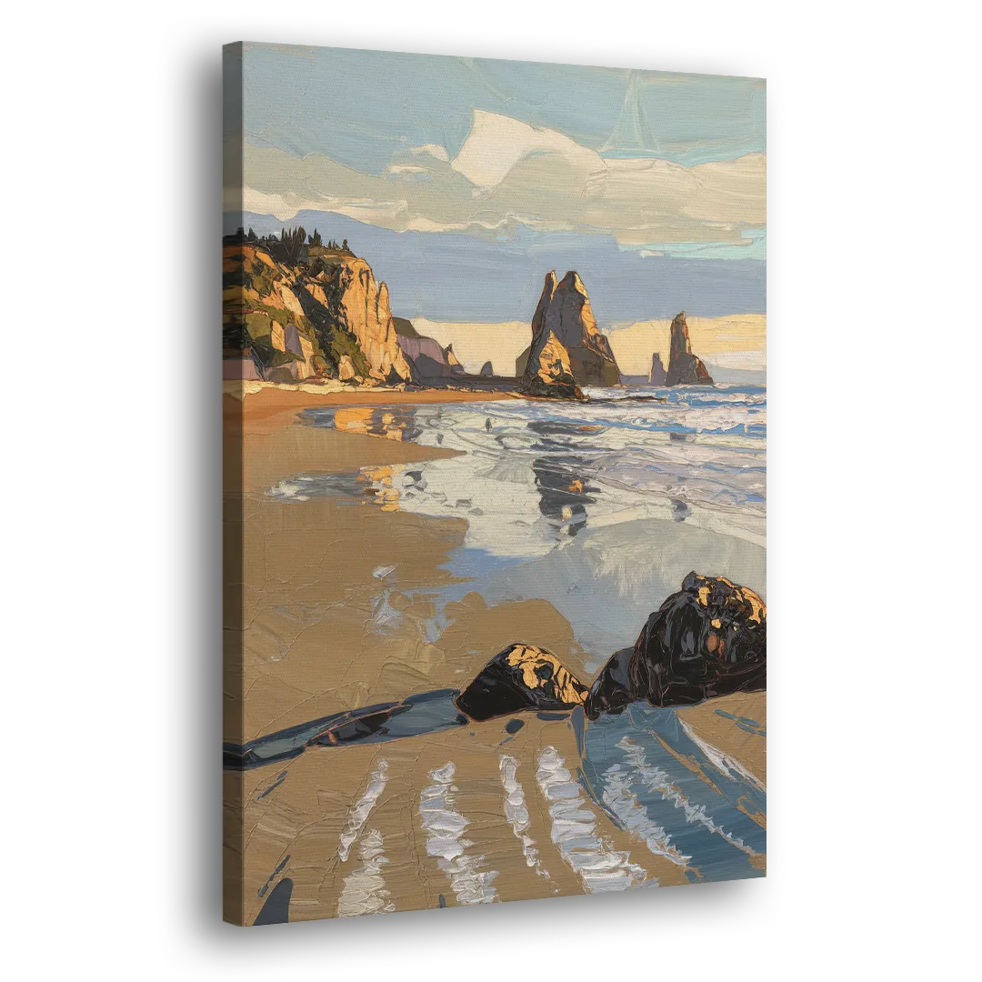 Bandon Oregon Shoreline - Canvas Print Art Sides