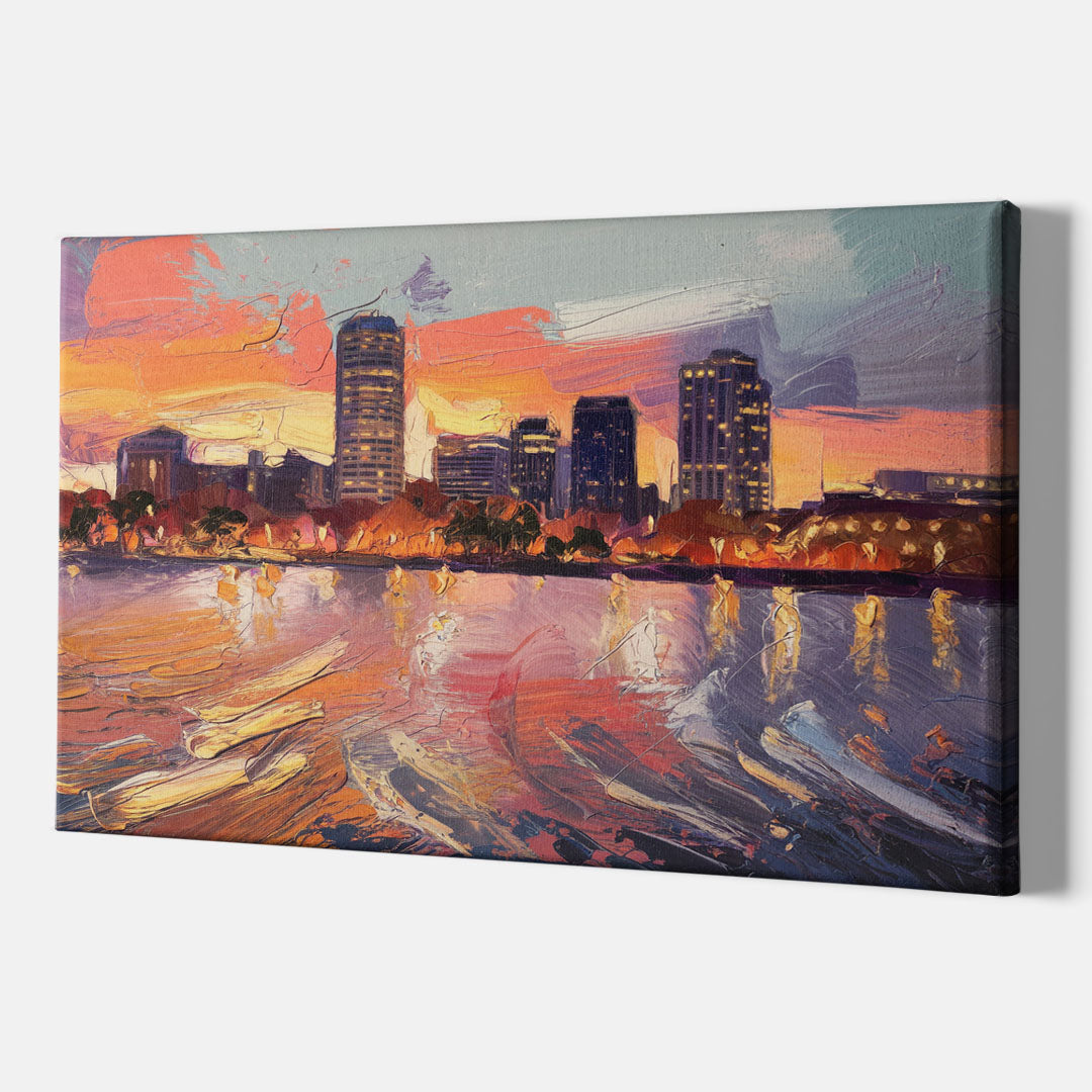 Baltimore Inner Harbor Sunset - Canvas Wall Art Indoor