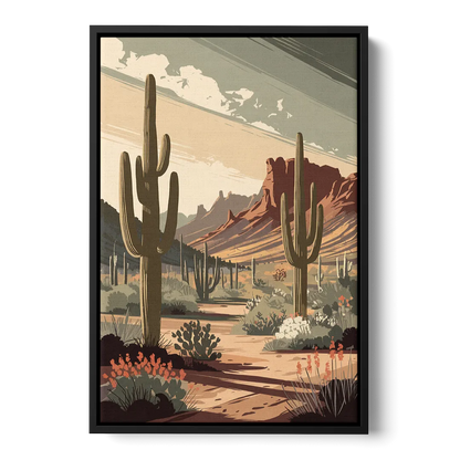 Chandler Arizona Cactus - Black Frame Canvas