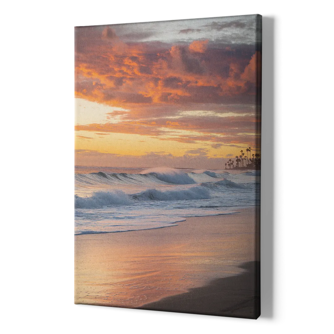 Huntington Beach Golden Hour - Canvas Print Art Sides