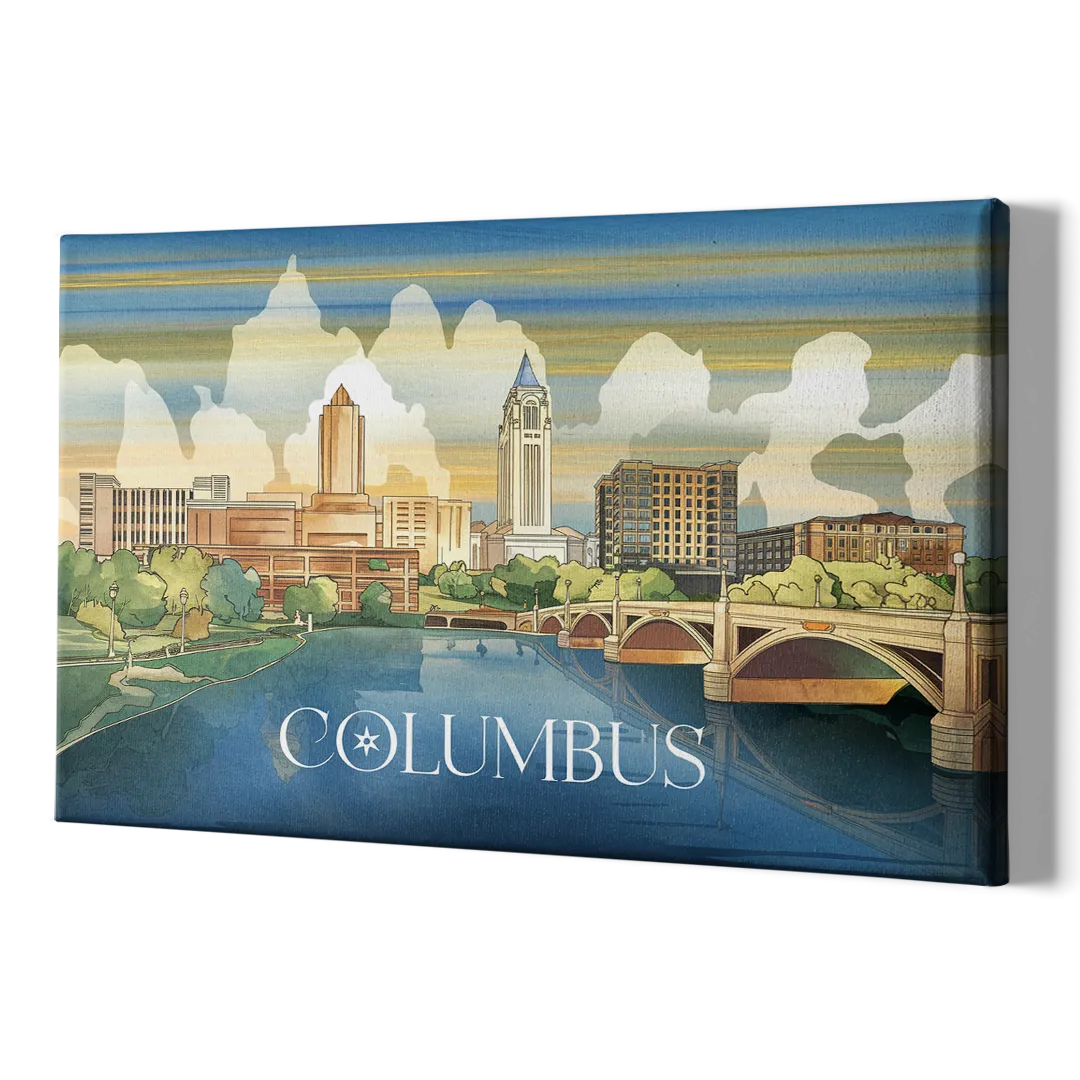 Columbus Urban Charm - Canvas Print Art Sides