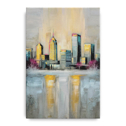 Buffalo Skyline in Winter - Canvas Wall Art
