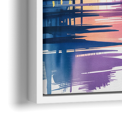 Toronto City Lights - Close-Up White Frame Canvas