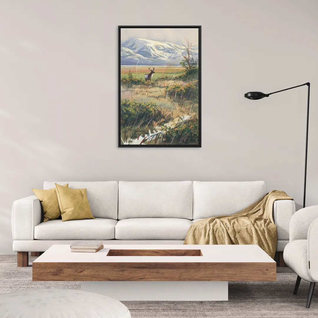 Frozen Tundra - Living Room Black Frame Canvas