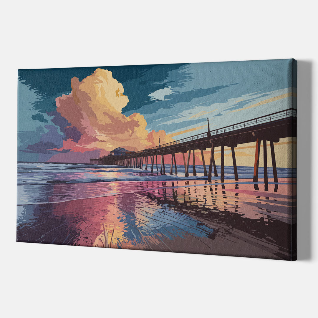 Huntington Beach Sunrise Views - Canvas Wall Art Indoor