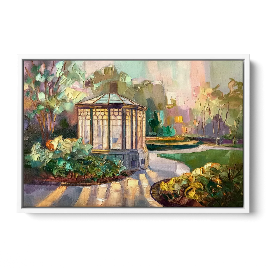 St. Louis Forest Park Landscape - White Frame Canvas