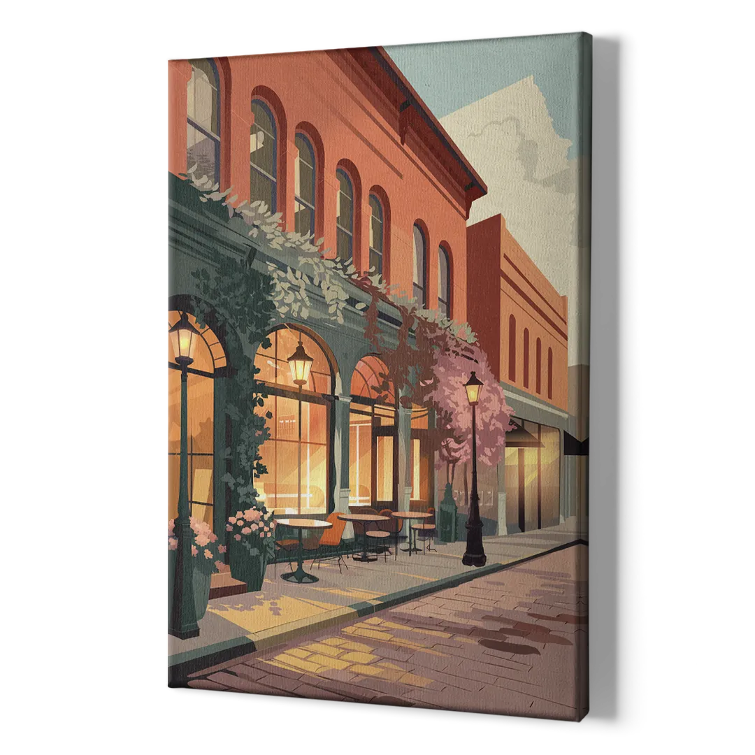 Lubbock Downtown Charm - Canvas Print Art Sides